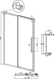 Grossman Душевая дверь в нишу Cosmo 100x195 профиль графит сатин стекло прозрачное – фотография-11